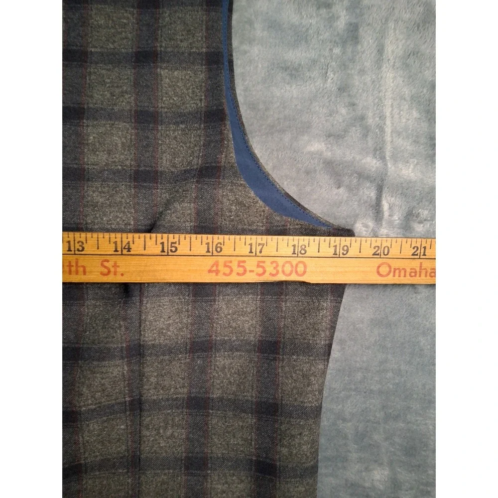 Joseph Abboud JOE Mens Slim Fit Gray Plaid Suit Vest Waistcoat Size M M281809